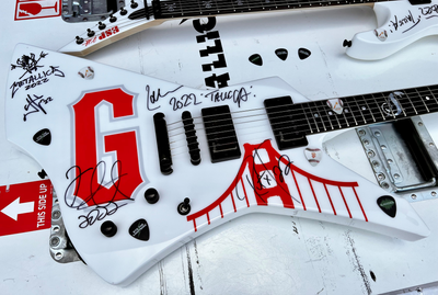 James Hetfield’s Custom Signature Series ESP Guitar, Autographed by Metallica and Played at Metallica Night with the San Francisco Giants